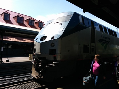 Engine of Amtrak train